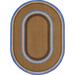 Gray Oval 7'8" x 10'9" Area Rug - Gracie Oaks Oval Lynward Geometric Machine Braided Nylon Area Rug in Chocolate/Nylon | Wayfair