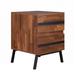 Loon Peak® Juris 2 - Drawer Nightstand in Walnut/Sandy Black Wood in Black/Brown | 23.5 H x 18.5 W x 20.5 D in | Wayfair