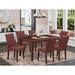 Red Barrel Studio® Sisko Rectangular 60" L x 36" W Dining Set Wood/Upholstered in Brown | 30 H x 36 W x 60 D in | Wayfair