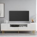 Mercer41 Tymarion 70.9" W TV Stand w/ Two Drawers & Two Cabinets Wood in White | 23.6 H x 70.9 W x 15.7 D in | Wayfair