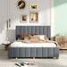 Latitude Run® Mckayleigh Queen Size Velvet Platform Bed Upholstered/Velvet in Gray | 45.8 H x 64.7 W x 84.6 D in | Wayfair