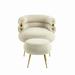 Barrel Chair - Mercer41 Tressy 29.13" Wide Velvet Barrel Chair & Ottoman Velvet in White/Brown | 28.35 H x 29.13 W x 27.95 D in | Wayfair