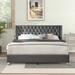 House of Hampton® Jeru Upholstered Wingback Bed Upholstered in Gray | 52.02 H x 67.02 W x 87.42 D in | Wayfair 2F1D094DB14E472296128FD5E2F0711C