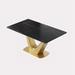 Brayden Studio® Curenton Rectangular Dining Table Metal in Black/Yellow | 29.53 H x 63 W x 35.43 D in | Wayfair C8ADF3CF866D407D9A6645C5C53227D3