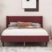 Ebern Designs Ahsaan Platform Bed Wood & /Upholstered/Linen in Red/Black | 38.5 H x 56 W x 76.3 D in | Wayfair A14798767BE145C1B9E671C8A9DFE0A7