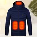 Manteau chauffant en duvet à capuche pour homme parkas rembourrées col haut protection du cou