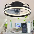 Plafonnier LED avec Télécommande et Ventilateur Intelligent et Silencieux Luminaire Décoratif