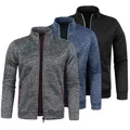 ChimCardigan-Sweat-shirt chaud à col montant pour homme coupe 3D manteau de fitness automne