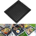 Plaque de Barbecue Réversible en Fonte Accessoires Universels pour Camping en Plein Air