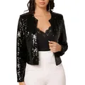 Veste à manches longues pour femme blazer ouvert sur le devant blazer à paillettes kly vêtements