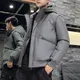 Manteau en Coton Épais et Rembourré à Capuche pour Homme Parka Solide à Manches sulfavec Poches à