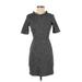 Ann Taylor Casual Dress - Bodycon: Gray Tweed Dresses - Women's Size 0 Petite