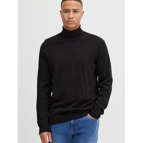 Solid Rollkragenpullover Herren schwarz, S