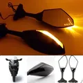 Specchietti laterali retrovisori integrati indicatori di direzione a LED NERO per Honda VFR 800 Interceptor ABS 2003 2007