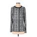 Blooming Jelly Long Sleeve T-Shirt: Silver Snake Print Tops - Women's Size Small