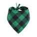 Farfi Plaid Triangle Towel Pet Scarf Soft Comfortable to Wear Fine Workmanship Water Absorbent Pet Neck Scarf for Dogs (Green & Black)