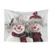 Junzan Waterproof Pet Blanket Dog Blankets Christmas Snowman With Hat Pattern Printing Super Soft Warm Urine Proof Washable Outdoor Pet Blanket For Puppy Large Dogs & Cats