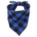 Farfi Plaid Triangle Towel Pet Scarf Soft Comfortable to Wear Fine Workmanship Water Absorbent Pet Neck Scarf for Dogs (Blue+Black)