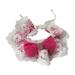 Farfi Pet Collar Bite-resistant Tear Resistant Colorfast Anti-break Anti-Choking Decorative Lace Trim Bowknot Faux Gemstone Pet Collar Pet Supply (Rose Red XS)