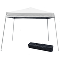 10 x 10 Pop Up Canopy Tent Instant Slant Leg Portable Shade Tent with Carrying Bag White