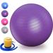 33.5 Inch Thick Yoga Ball Chair Exercise Ball Extra Heavy Duty Stability Ball Supports 397 lbs Birthing Ball with Quick Pump-Purple