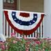 Fan Flag Semi Round Red White Blue Stripes Polyester Independence Day US Bunting Flag for Outdoor Multi-color Polyester