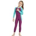 X-MANTA Boys Girls Full Body Swimsuit - Long Sleeve UV Protection Swimming Suit with Front Zip - Quick Dry Swimwear for Kids