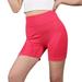 Ierhent Yoga Short Women s High Waist Yoga Shorts Tummy Control Workout Running Biker Volleyball Shorts for Women with Side Pockets Red M