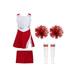 renvena Kids Girls Cheerleading Dance Outfit Tennis Golf Dress with Shorts 2Pcs Hand Flowers Striped Tube Socks Sports Uniform Size 4-14 B Red 10