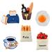 6 Pcs Food Magnets Resin Funny Kitchen Magnetic Whiteboard for Fridge Stickers Bread Miniature Creative Child Office