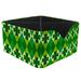 OWNTA Dark Green Four Leaf Clover Pattern Square Pencil Storage Case with 4 Compartments Removable Dividers Pen Holder and Pencil Holder