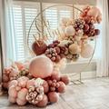 Dusty Pink Brown Balloon Garland - Double Stuffed Latex Party Balloons for Baby Shower Birthday Wedding