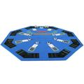 INO Design 48inch 8-Player Folding Texas Holdem Octagon Poker Tabletop Portable Layout Casino Game Mat BLUE