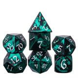 Cusdie 7-Die DND Dice Set - Premium Aluminum Metal Dice Polyhedral D&D Dice Set for Dungeons and Dragons TTRPG Role Playing Games