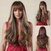 Wigs for Women Brown Wigs with Synthetic Women s Wig Long Wavy Layered Heat Wig One Size