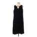 Thalia Sodi Casual Dress - Shift Keyhole Sleeveless: Black Solid Dresses - Women's Size Large