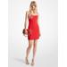 Michael Kors Embellished Crepe Slip Dress Red 0