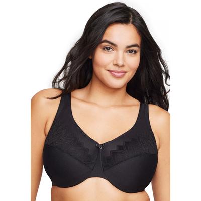 Plus Size Women's Full Figure Plus Size Wonderwire Minimizer Underwire 9003 Bra by Glamorise in Black (Size 36 H)