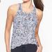 Athleta Tops | Athleta White Black Spotted Breezy Cut Out Racerback Athletic Tank Top Large | Color: Black/White | Size: L