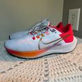 Nike Shoes | Nike Women's Air Zoom Pegasus 38 Dq5038-100 White Lace Up Sneaker Shoes Size 9 | Color: Red/White | Size: 7