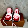 Burberry Shoes | Burberry Ramsey Red Logo Sneakers Shoes (Sz 9) - New In Box | Color: Red | Size: 9