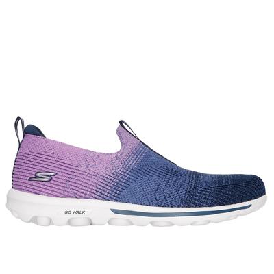 Skechers Women's GO WALK Travel - Ibiza Slip-On Shoes | Size 9.5 | Navy/Lavender | Textile/Synthetic | Vegan | Machine Washable