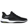 Skechers Men's Slip-ins: Viper Court Elite Sneaker | Size 10.5 | Black/White | Textile | Vegan | Machine Washable | Arch Fit