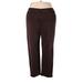 Ruby Rd. Khaki Pant Straight Leg Boyfriend: Burgundy Print Bottoms - Women's Size 24