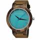 Holzwerk Germany Handmade Designer Women's Watch Men's Watch Eco Natural Wood Watch Leather Strap Watch Analogue Classic Quartz Watch in Brown Blue Turquoise, Brown / turquoise, Strap.