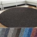 casa pura Rug London, Many Sizes, Easy-Care Flat Loop Pile, Hallway Rug, Living Room Rug, Kitchen Rug, Bedroom Rug (Dark Brown - Round, 200 cm diameter)