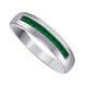RS JEWELS .925 Sterling Silver 6MM Channal Set 0.50ct Princess cut Green Emerald Bridal Anniversary Wedding Band Ring Men's Jewelry