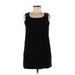 Frenchi Casual Dress - Mini Scoop Neck Sleeveless: Black Print Dresses - Women's Size Small