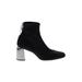 Zara Ankle Boots: Black Print Shoes - Women's Size 41 - Almond Toe