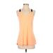 Reebok Active Tank Top: Orange Print Activewear - Women's Size Small